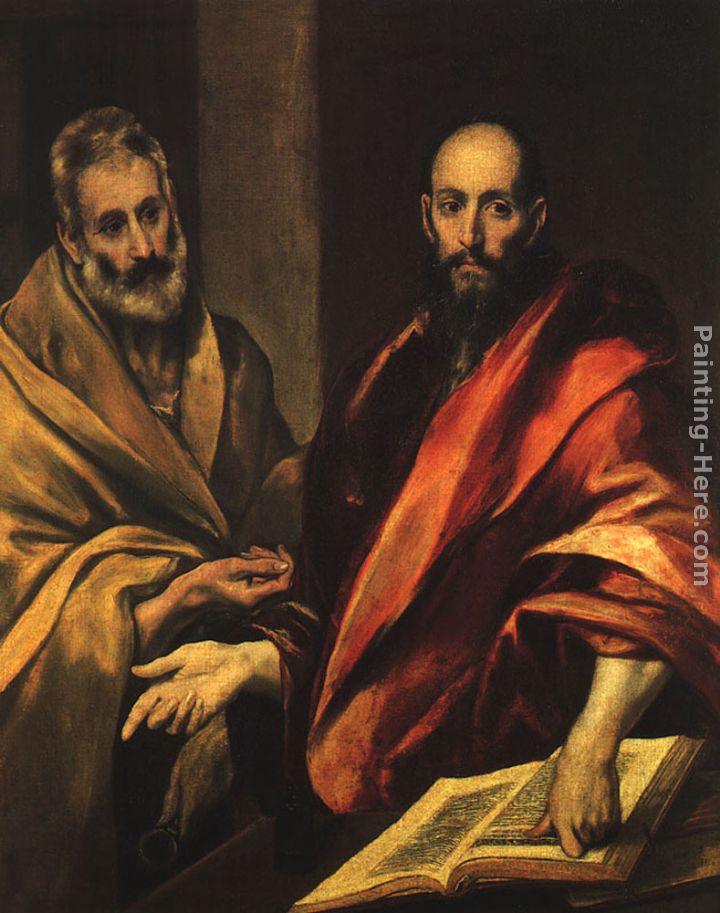 Apostles Peter and Paul painting - El Greco Apostles Peter and Paul art painting